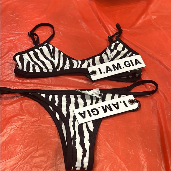 I.AM.GIA Zebra Boracay Bikini Top and Zebra Cheeky Bikini Bottom - Picture 2 of 4